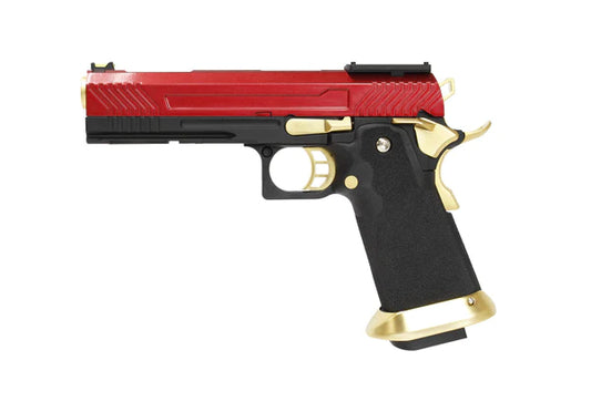 AW Custom Hi-Capa Competition Grade Gas Blowback Airsoft Pistol (Color: Red / Gold)